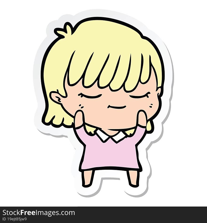 sticker of a cartoon woman