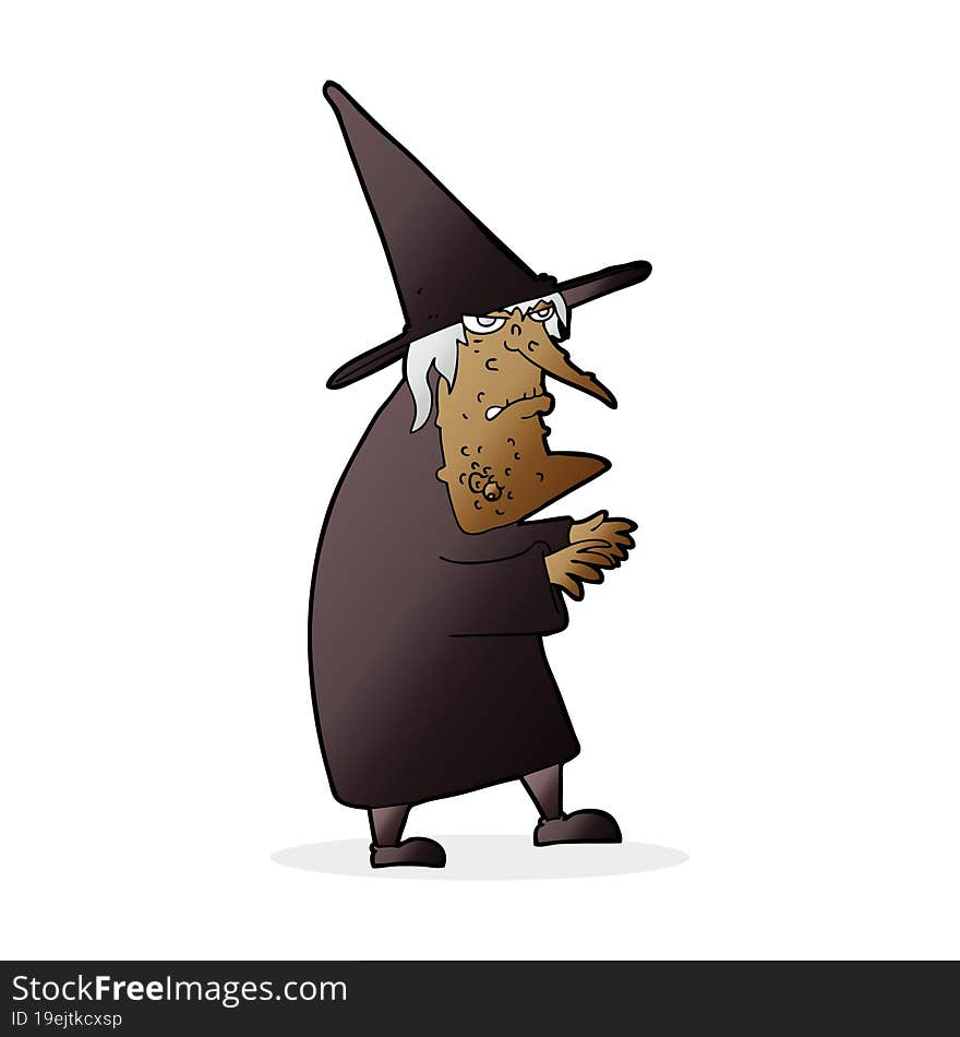 cartoon ugly old witch