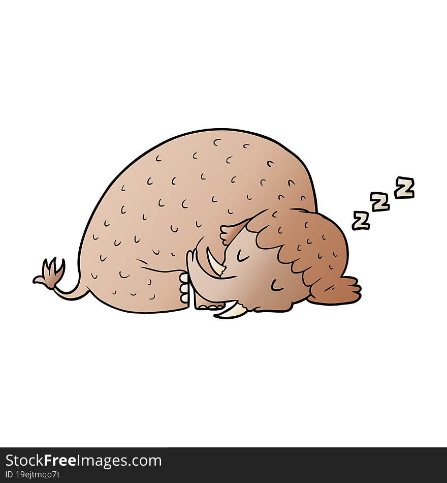 cartoon mammoth sleeping. cartoon mammoth sleeping