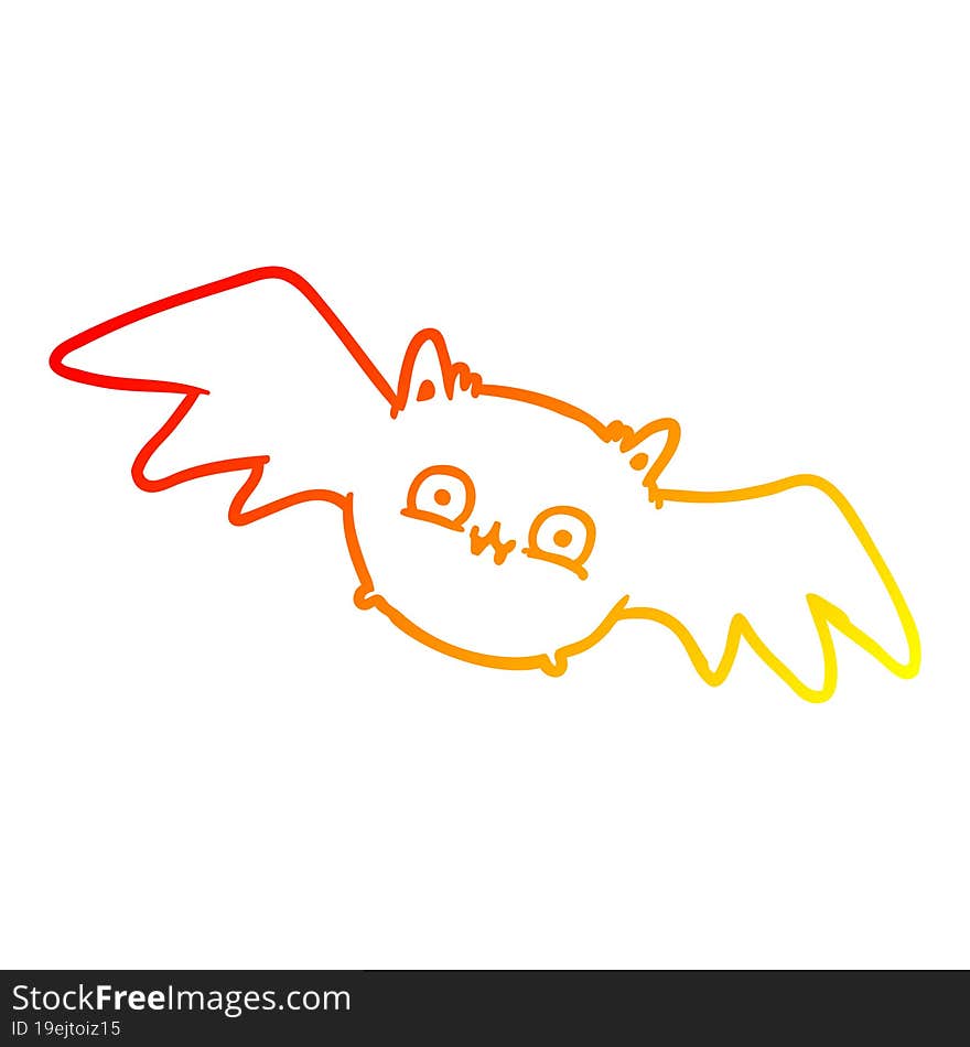 warm gradient line drawing vampire halloween bat