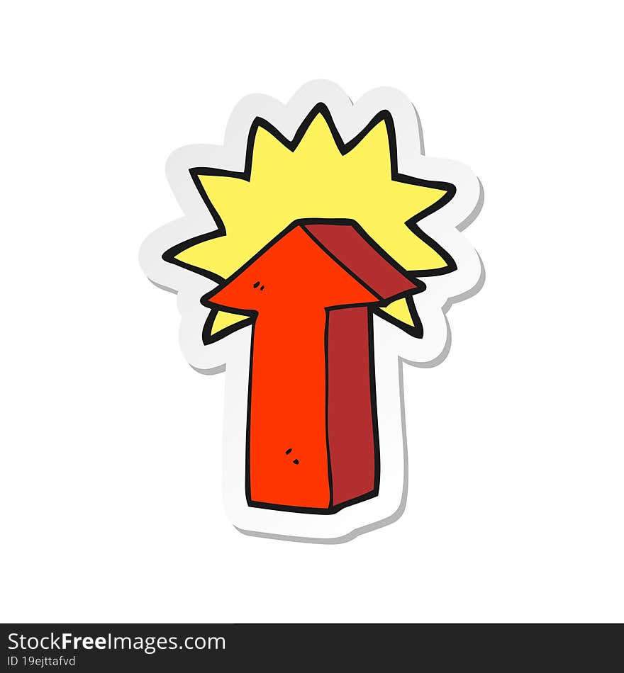 sticker of a cartoon arrow