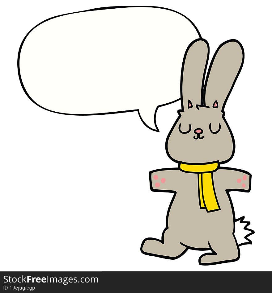 Cartoon Rabbit And Speech Bubble