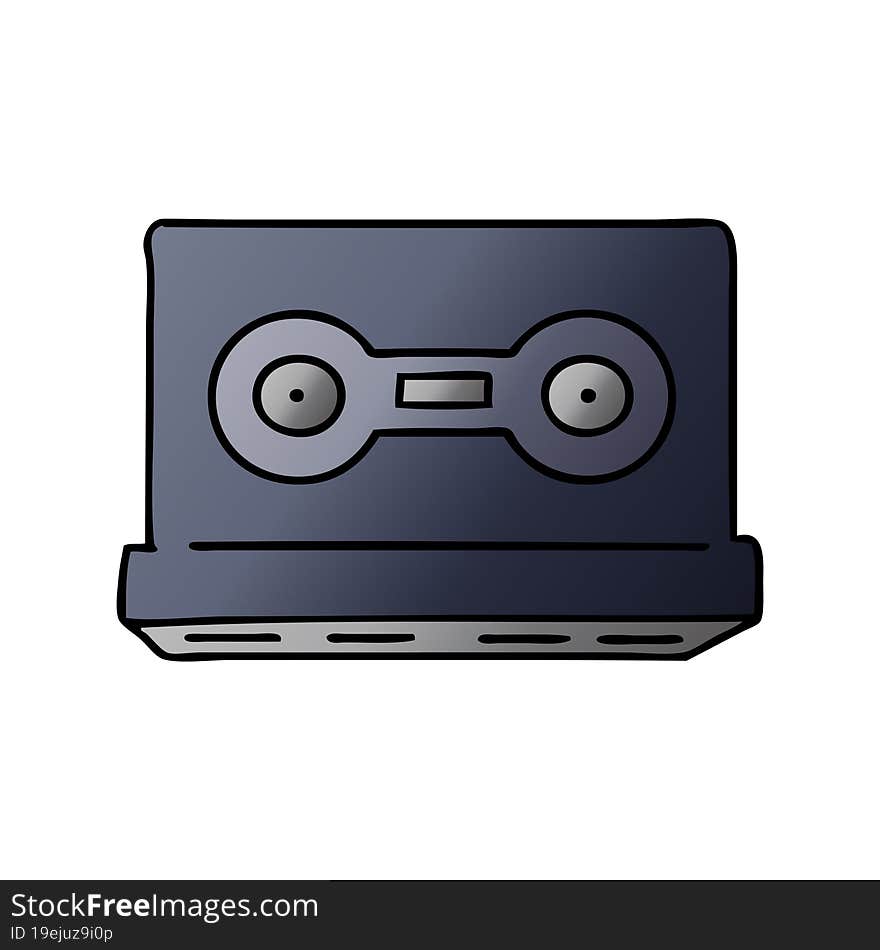 hand drawn gradient cartoon doodle of a gradient cassette tape