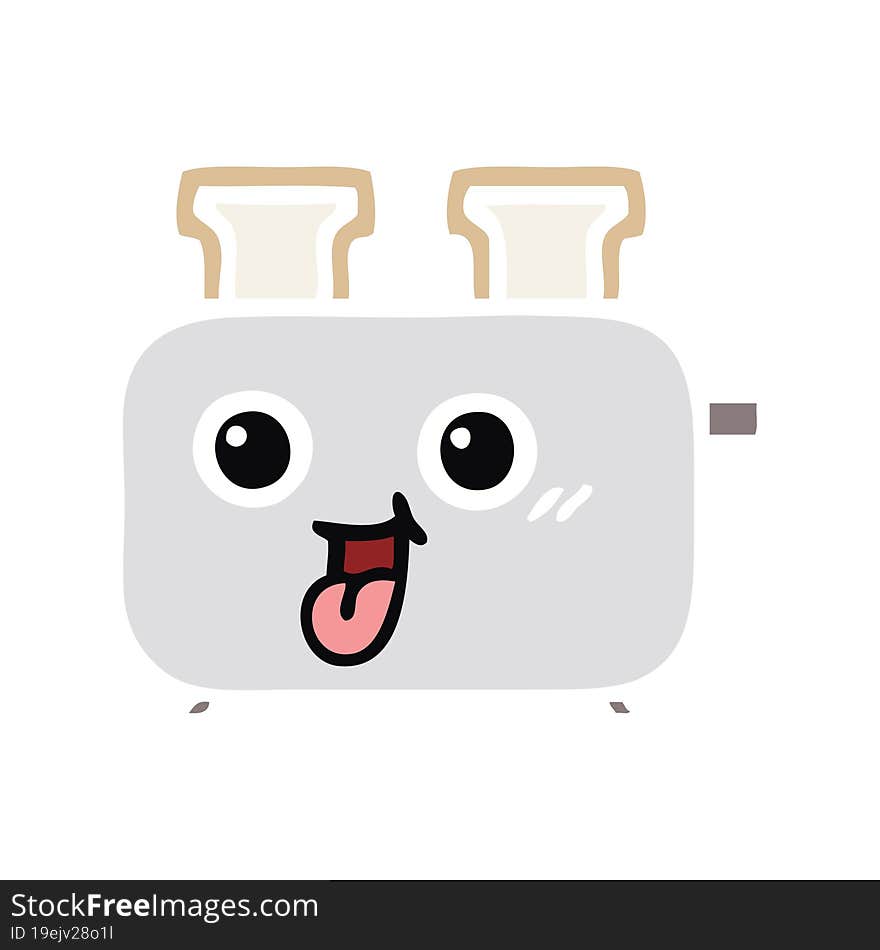 flat color retro cartoon of a of a toaster