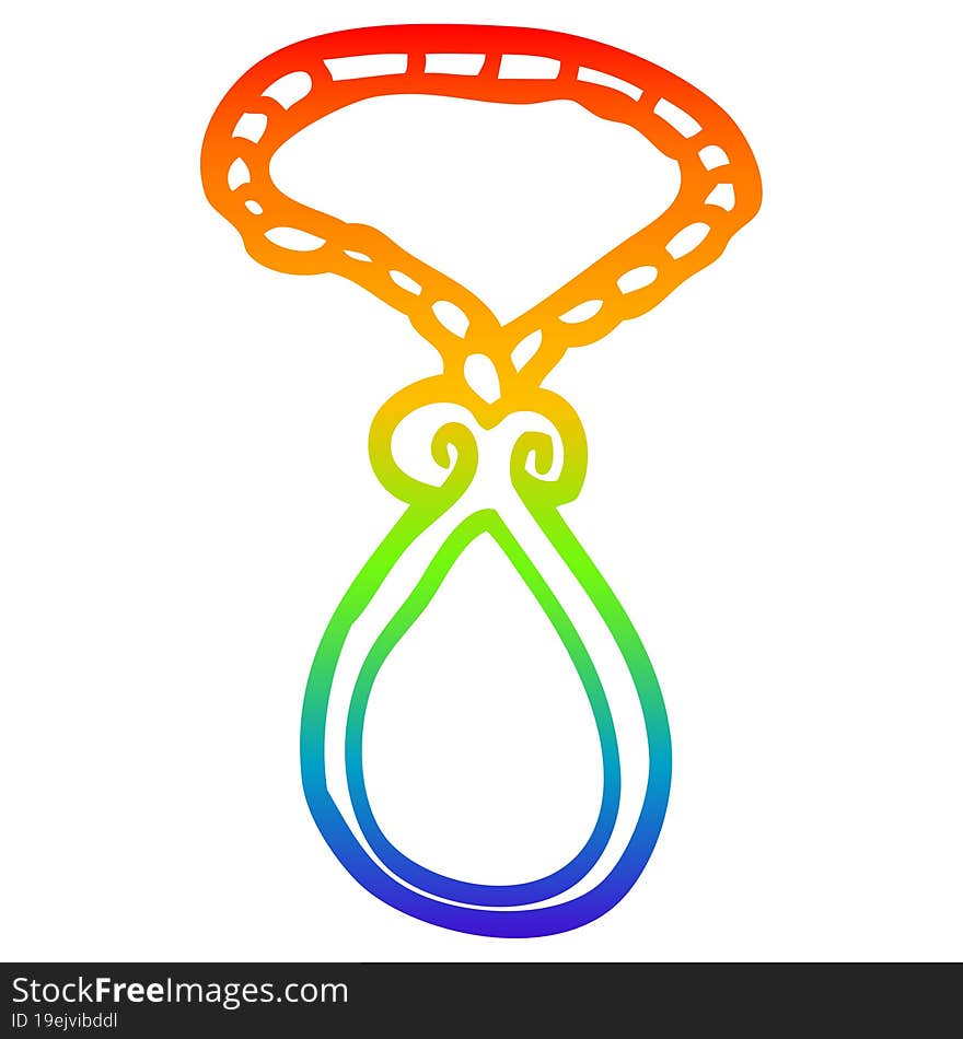 rainbow gradient line drawing cartoon pendant