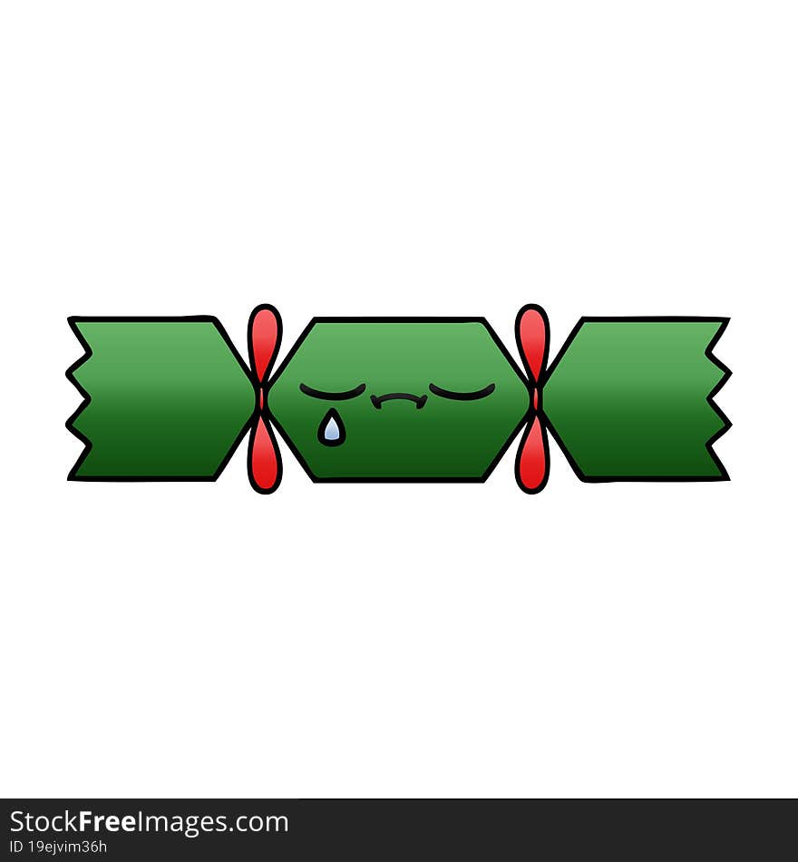 gradient shaded cartoon of a christmas cracker