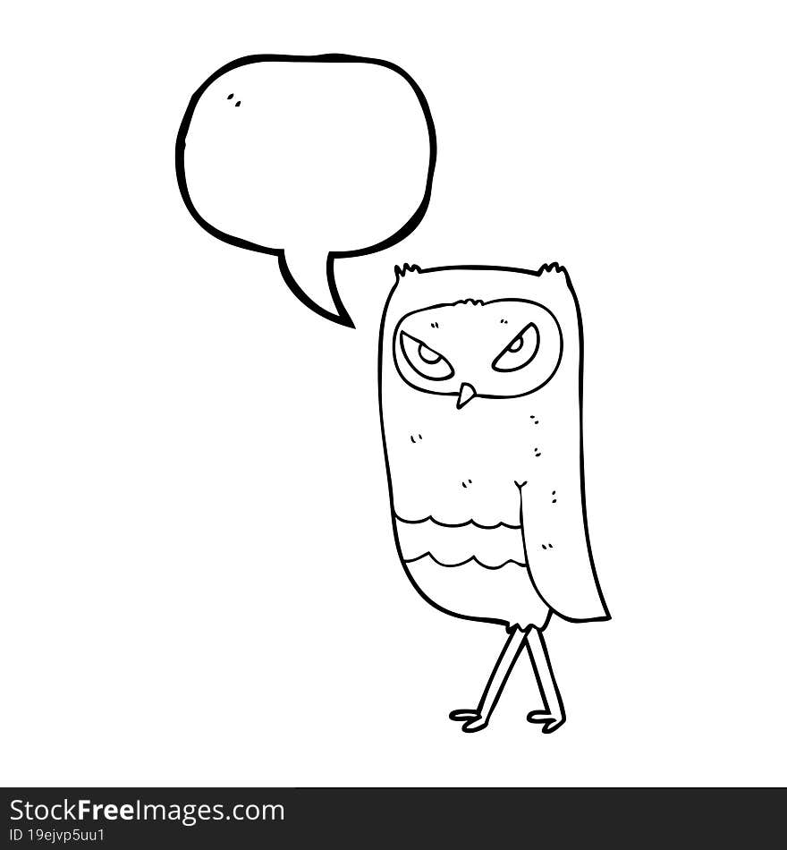 Speech Bubble Cartoon Owl