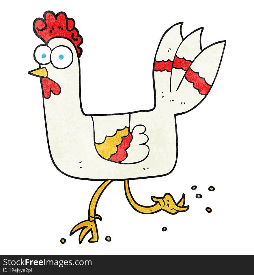 textured cartoon chicken running