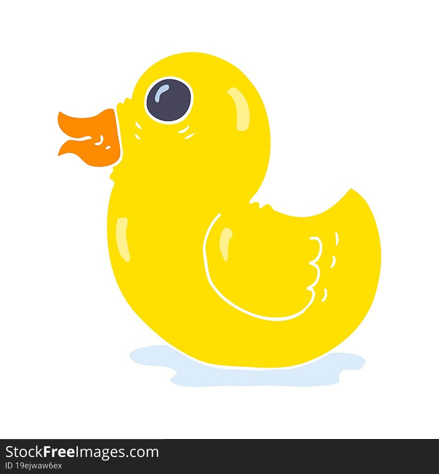 flat color illustration of a cartoon rubber duck