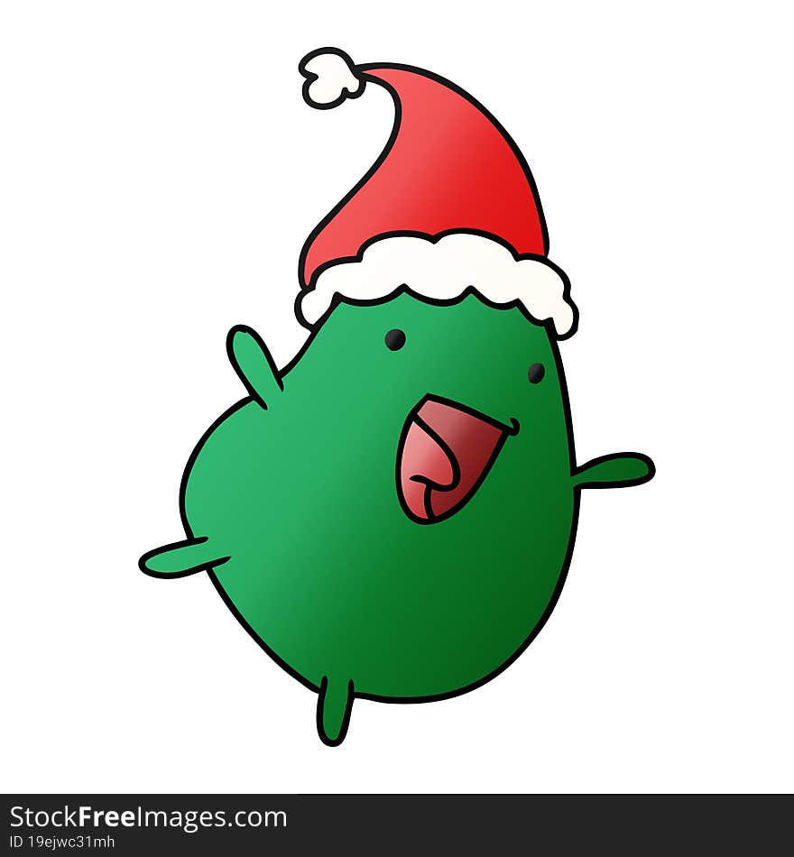 christmas gradient cartoon of kawaii bean