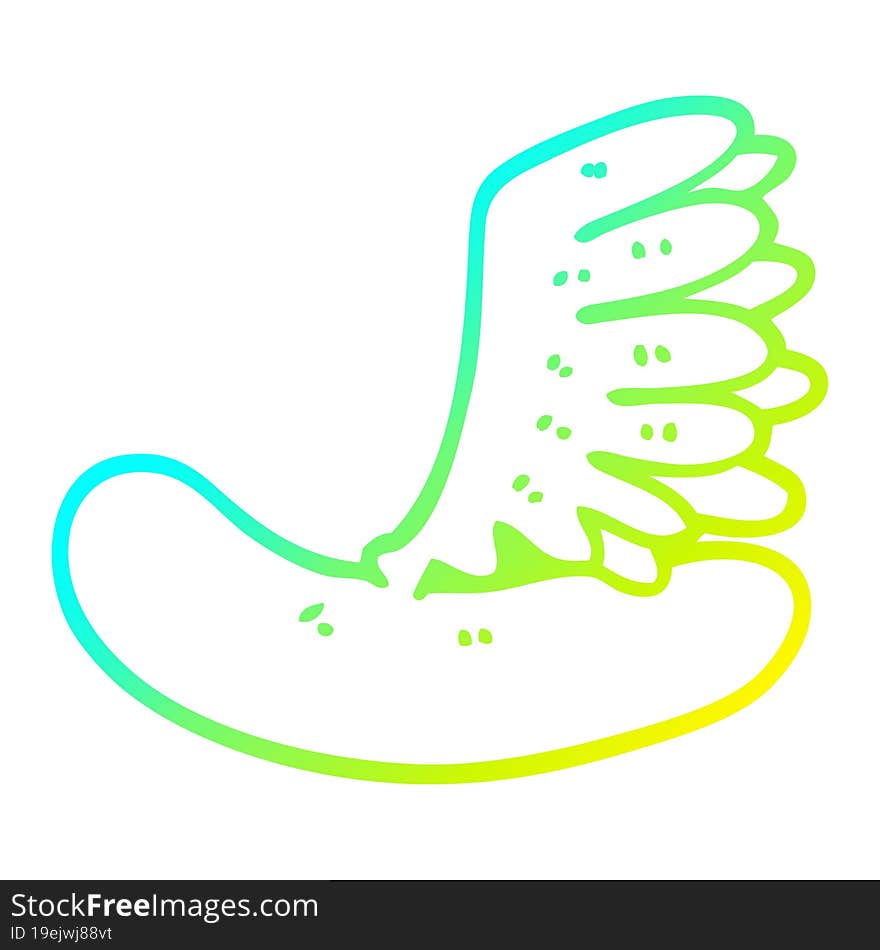 Cold Gradient Line Drawing Cartoon Hot Dog