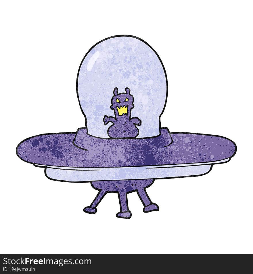 textured cartoon alien spaceship