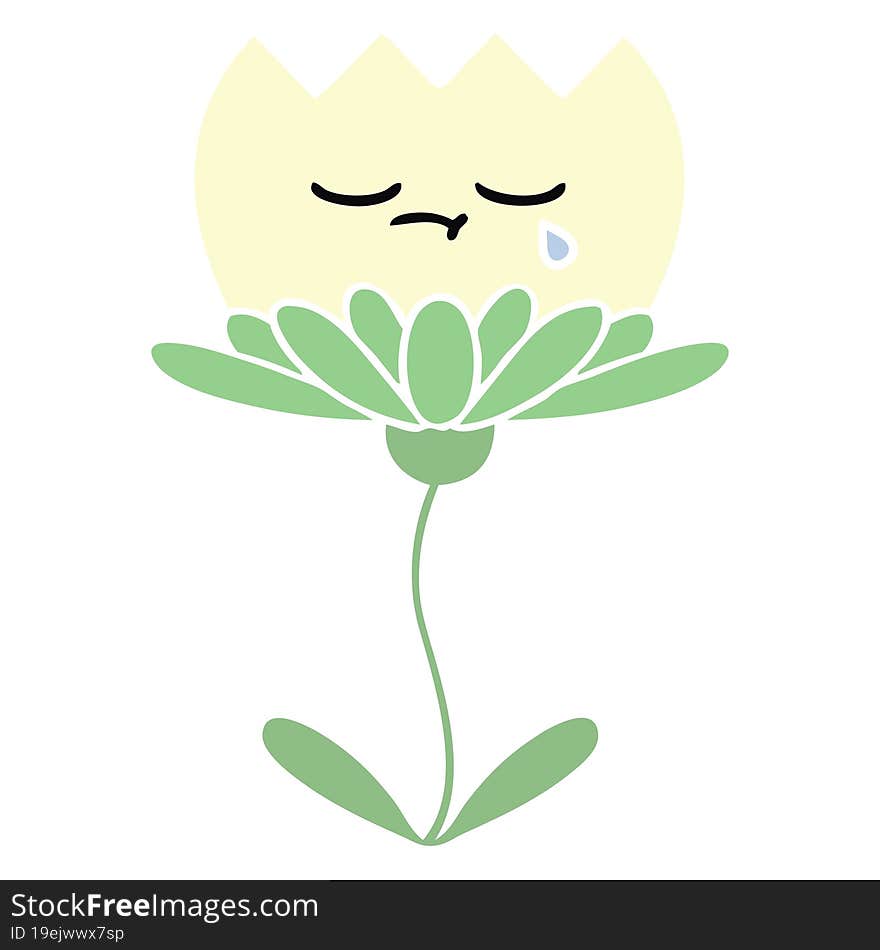 flat color retro cartoon of a flower