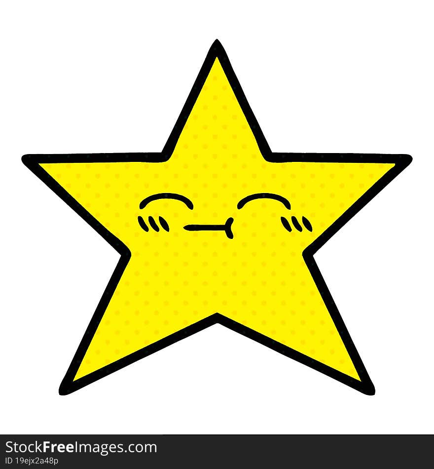 comic book style cartoon gold star