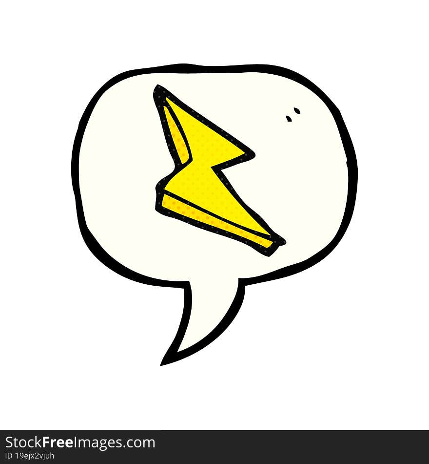 freehand drawn comic book speech bubble cartoon lightning bolt doodle