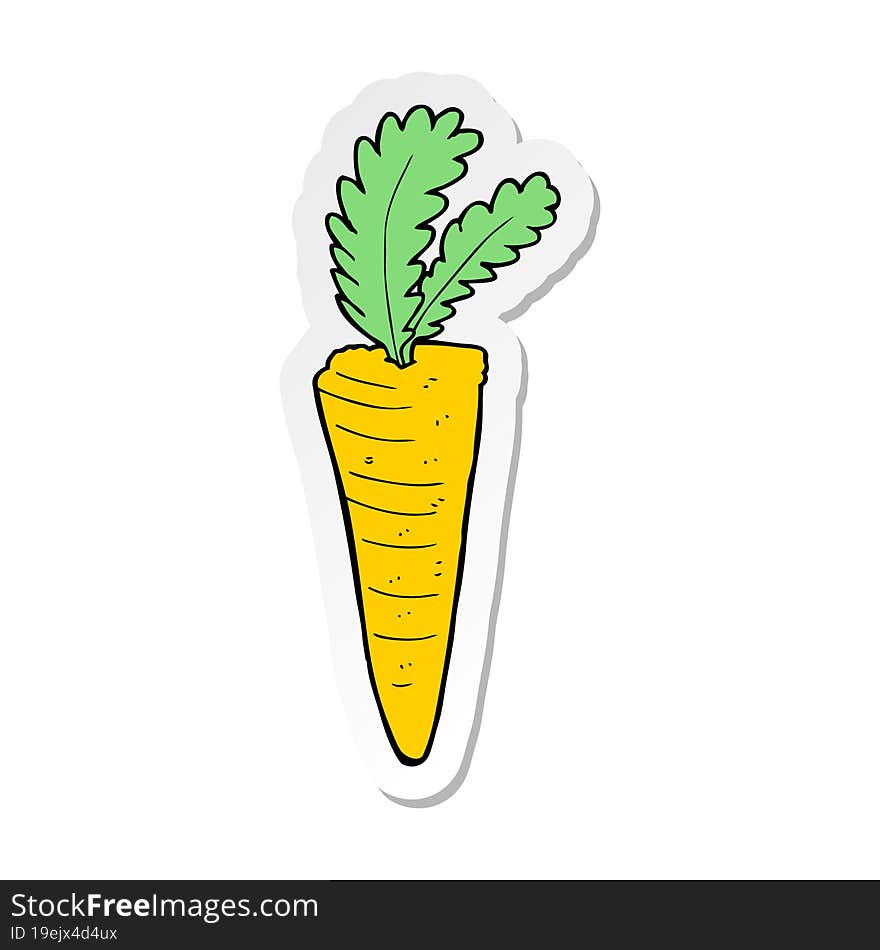 sticker of a cartoon carrot