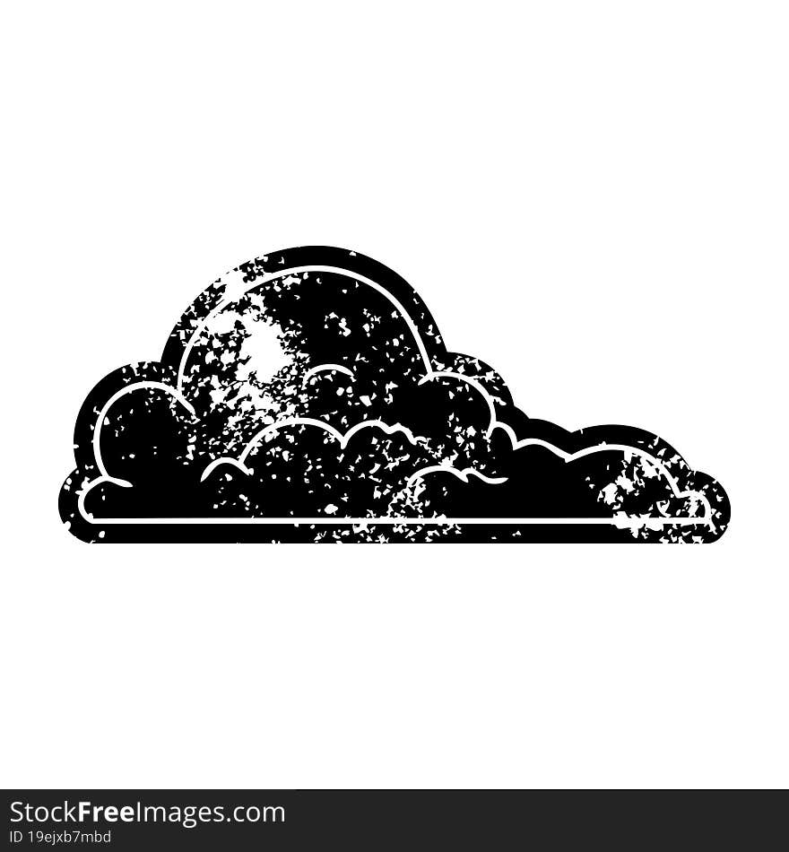 grunge icon drawing of white large clouds