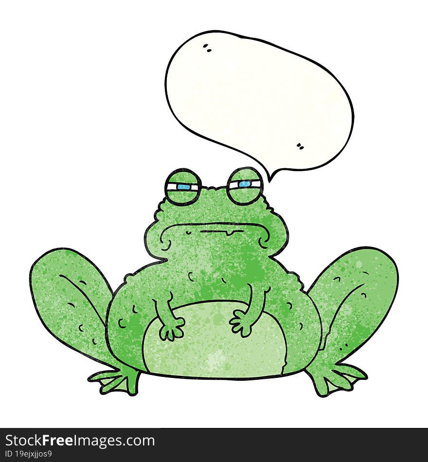 freehand speech bubble textured cartoon frog