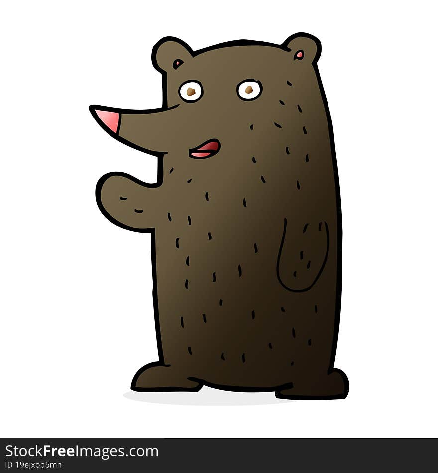 cartoon waving black bear