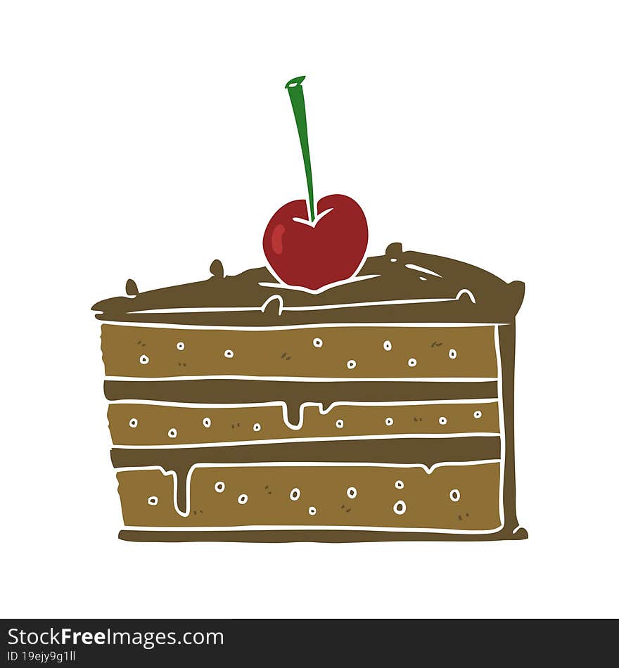 Flat Color Style Cartoon Tasty Chocolate Cake