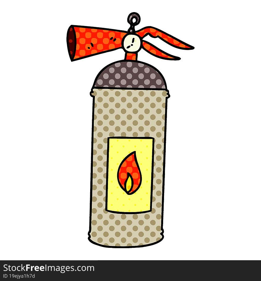 quirky comic book style cartoon fire extinguisher