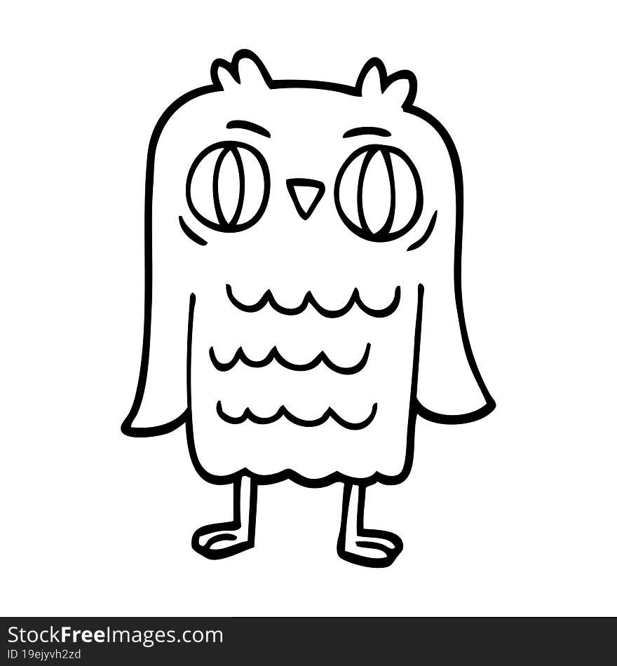 line drawing cartoon owl