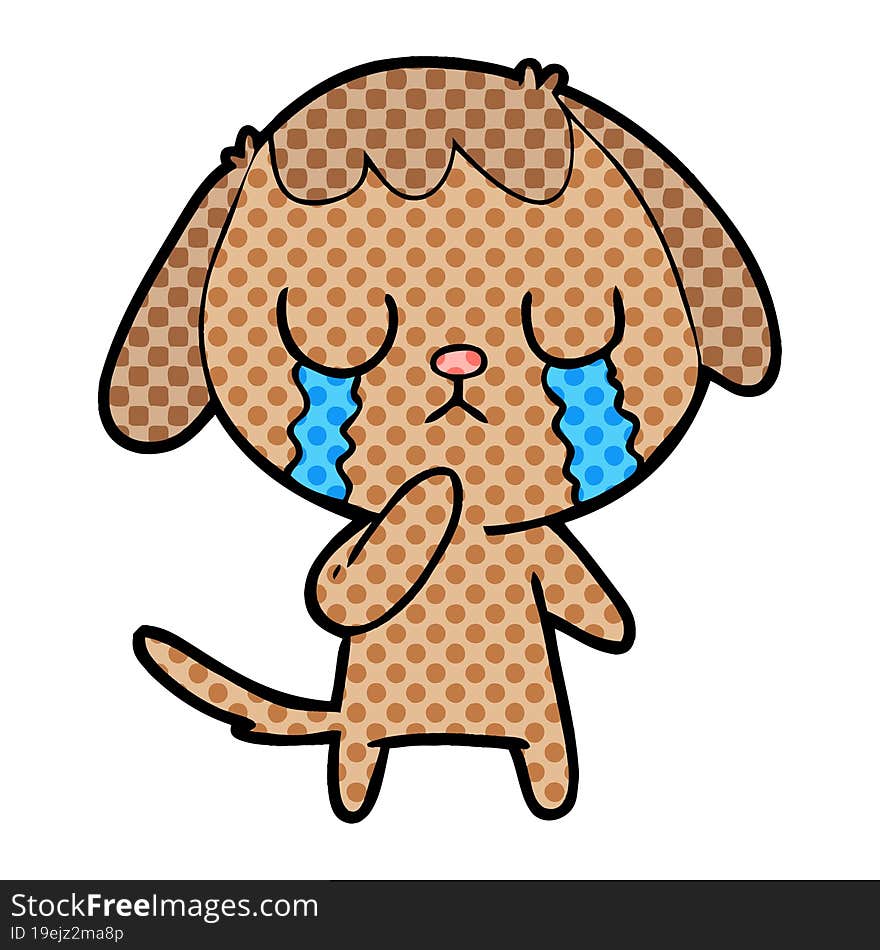 cute cartoon dog crying. cute cartoon dog crying