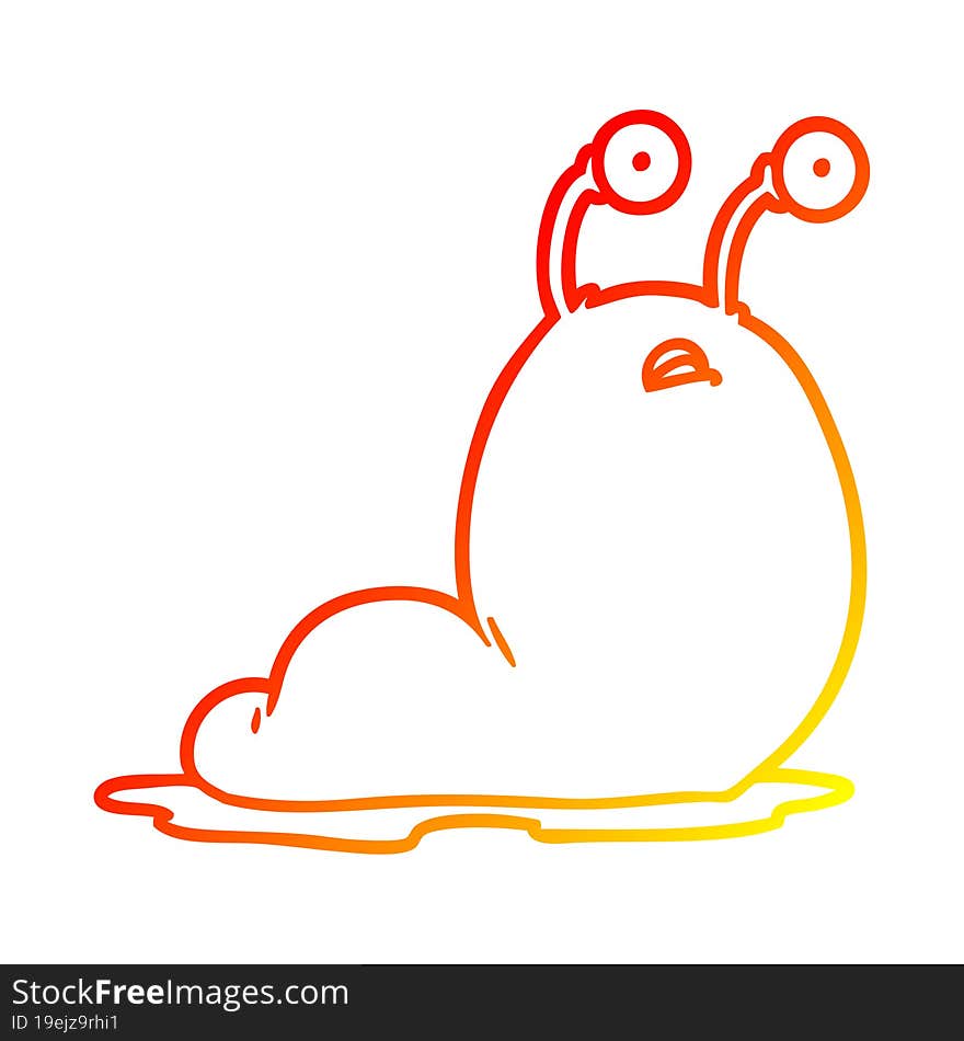 Warm Gradient Line Drawing Cartoon Slug