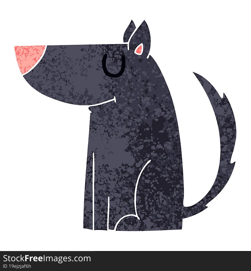 quirky retro illustration style cartoon dog