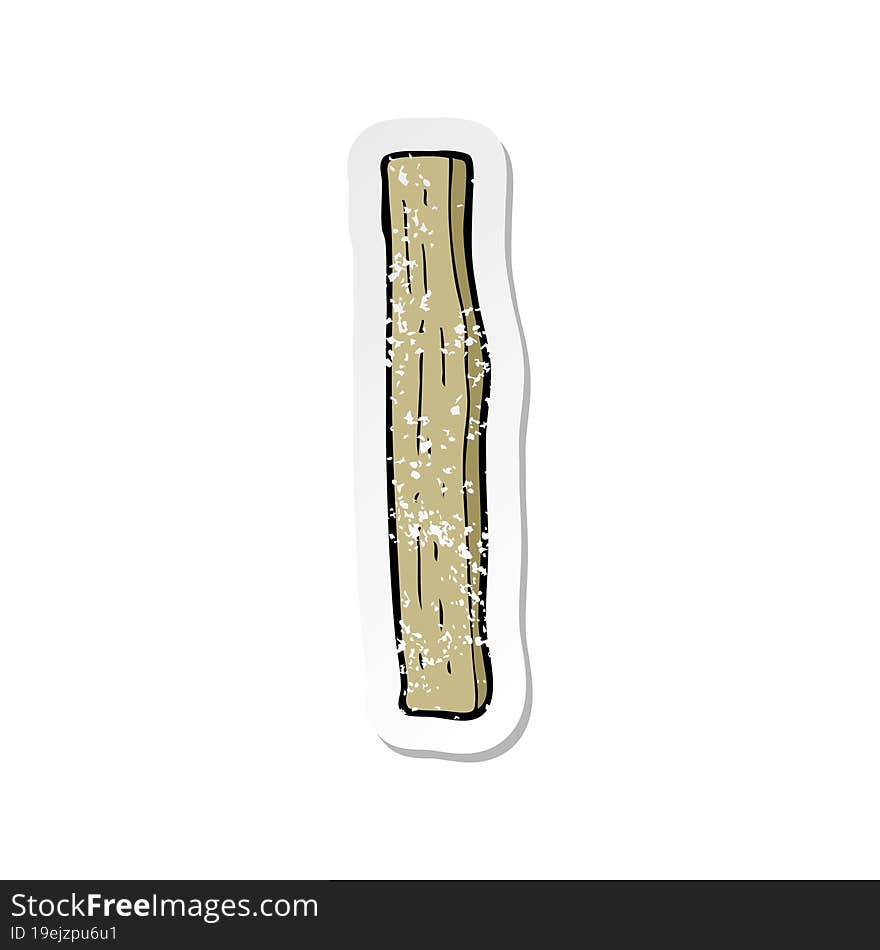 Retro Distressed Sticker Of A Cartoon Wood Post