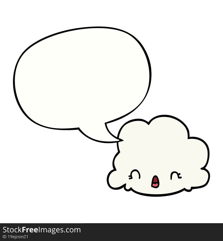 cartoon cloud and speech bubble