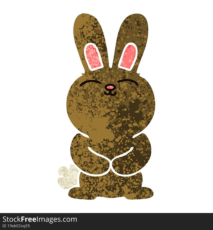 retro illustration style quirky cartoon rabbit. retro illustration style quirky cartoon rabbit