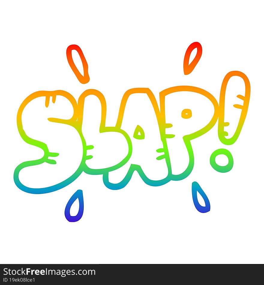 Rainbow Gradient Line Drawing Cartoon Slap Symbol