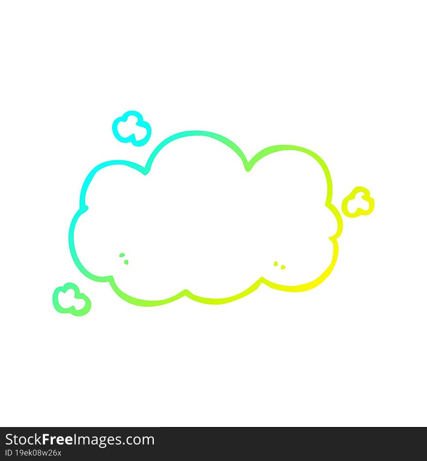 Cold Gradient Line Drawing Cartoon Cloud