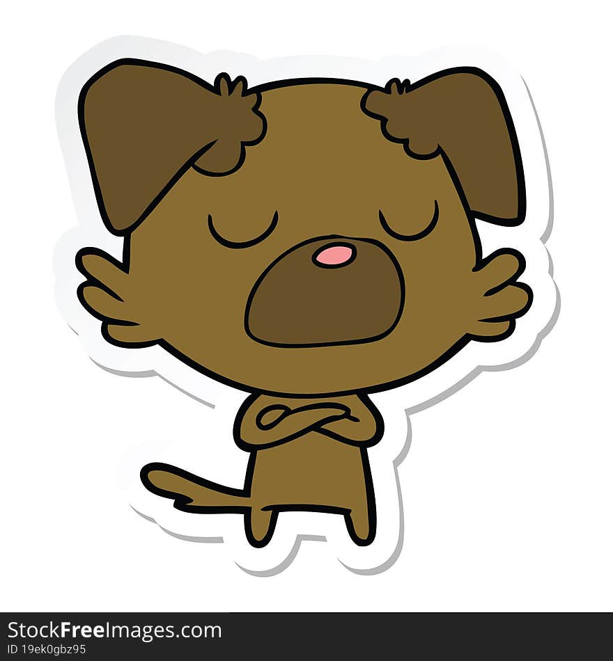 sticker of a cartoon dog