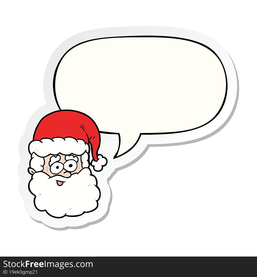 cartoon santa claus with speech bubble sticker