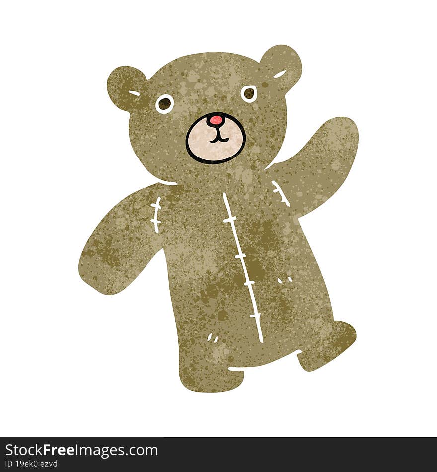 retro cartoon teddy bear