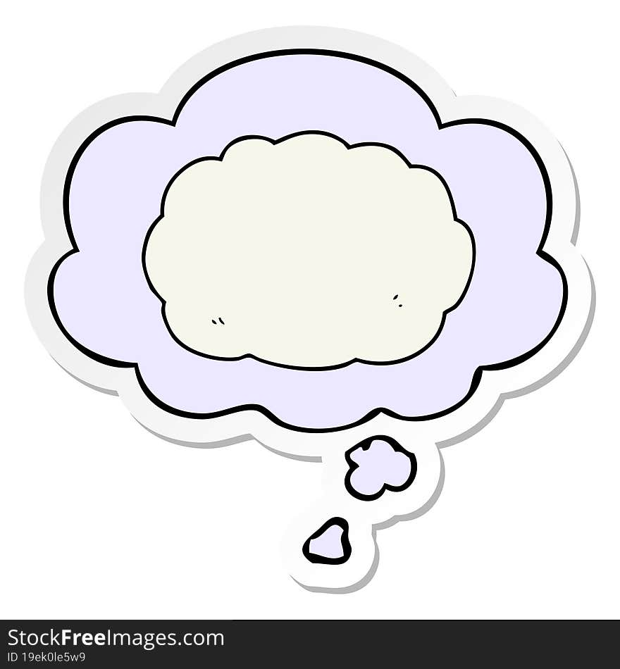 cartoon cloud and thought bubble as a printed sticker