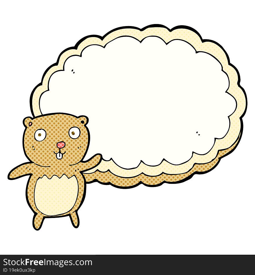 cartoon bear with text space cloud