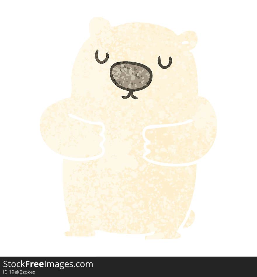 Quirky Retro Illustration Style Cartoon Polar Bear