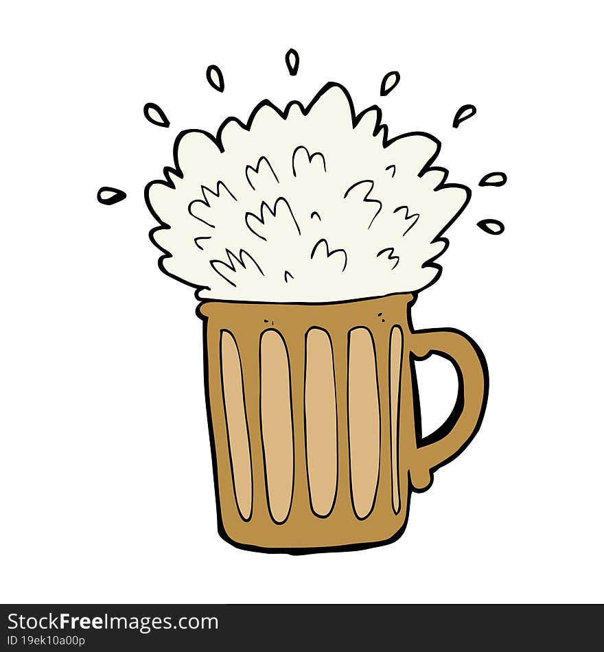 cartoon frothy beer