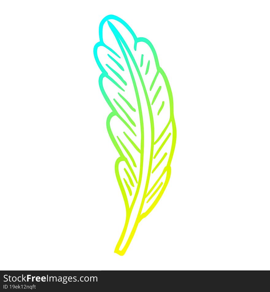 cold gradient line drawing cartoon bird feather