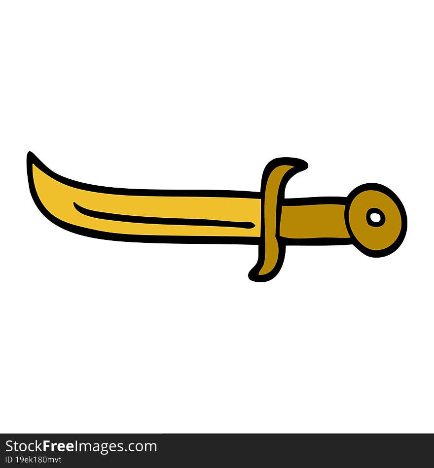 cartoon doodle golden dagger