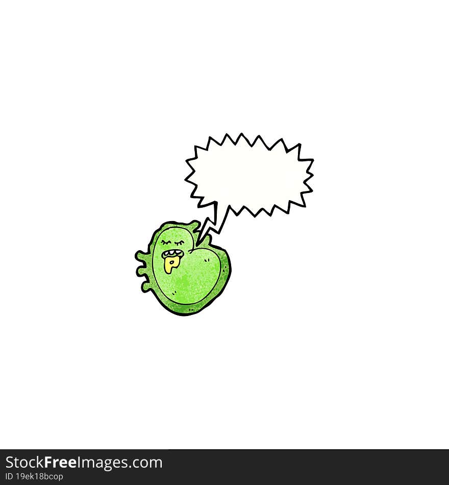 cartoon germ with speech bubble