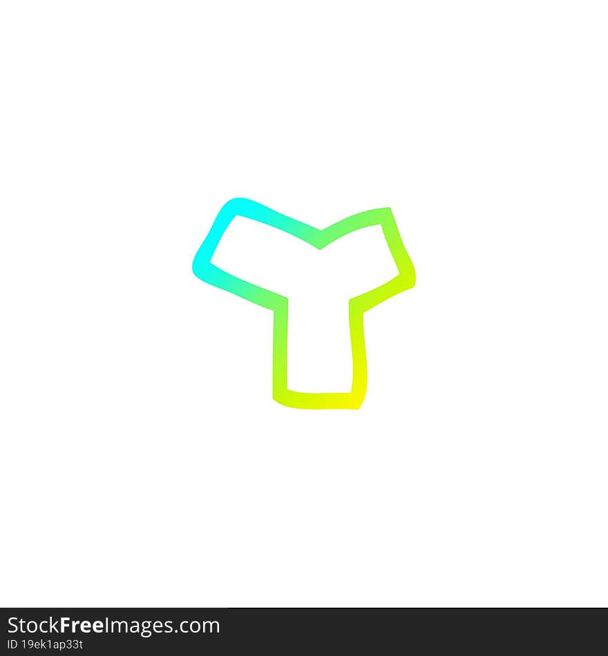 cold gradient line drawing cartoon letter y