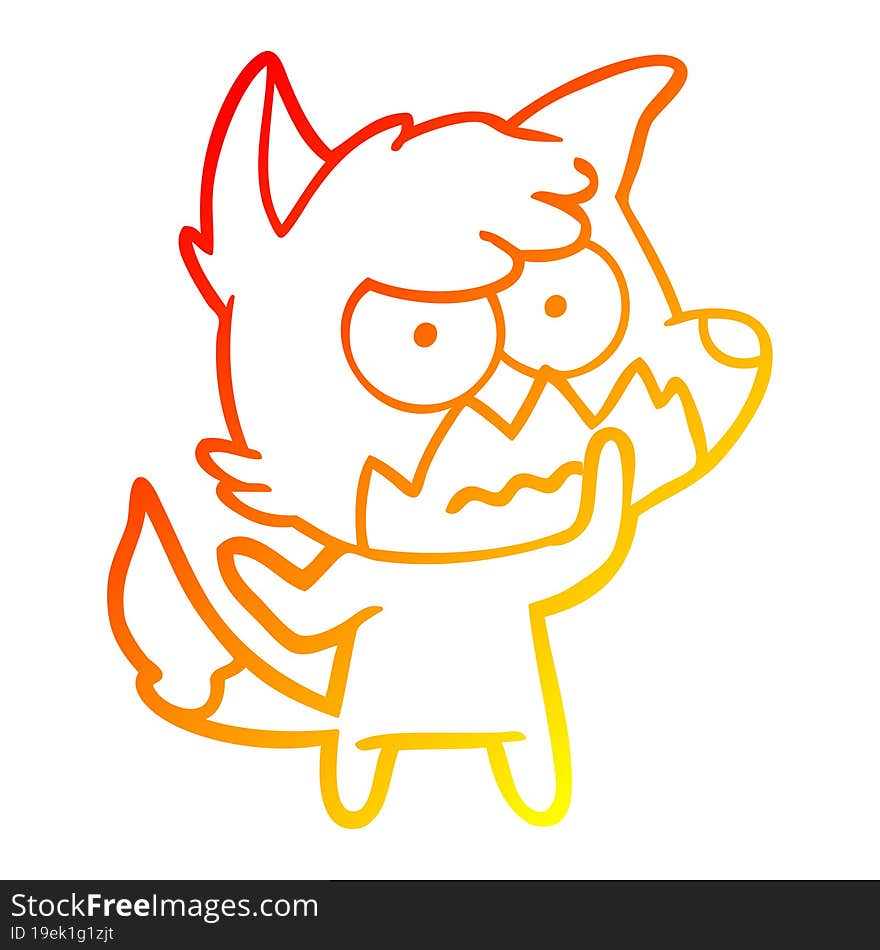 warm gradient line drawing cartoon annoyed fox