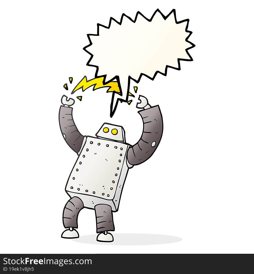 Speech Bubble Cartoon Robot