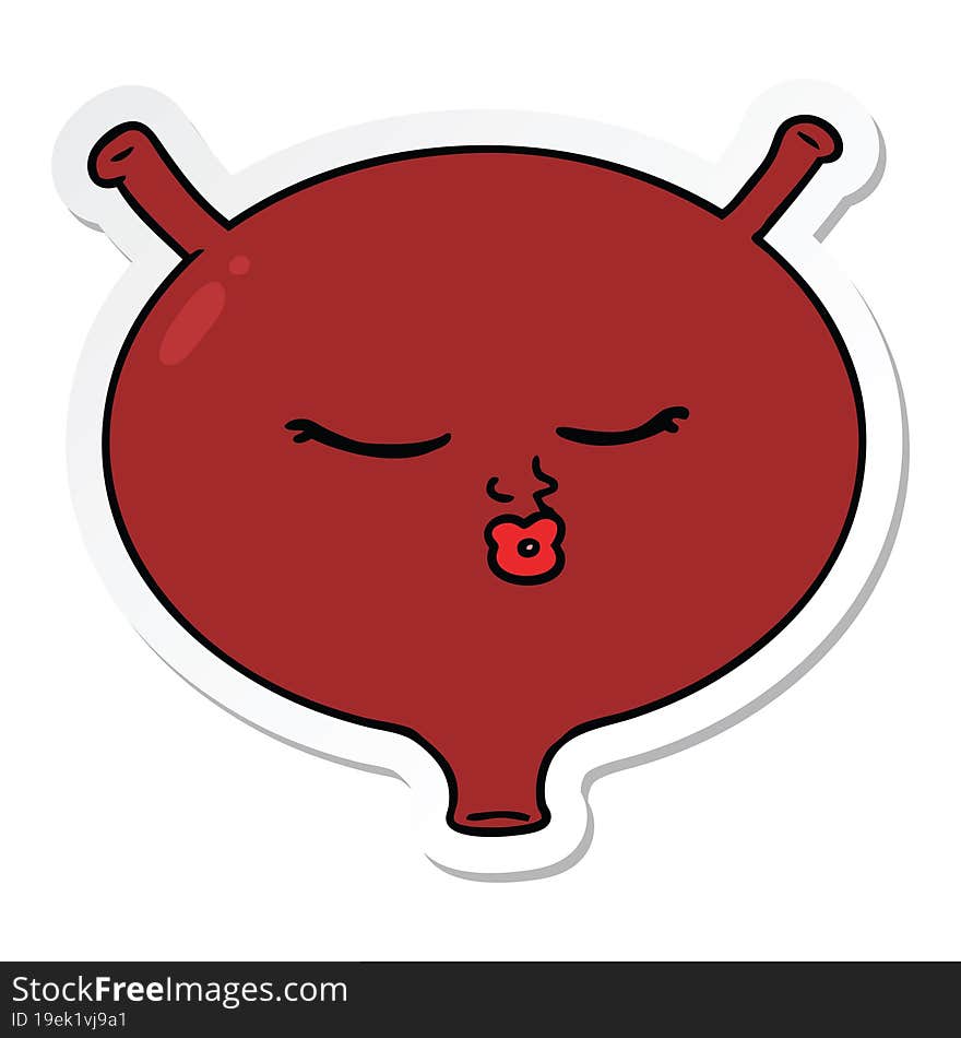 sticker of a cartoon bladder