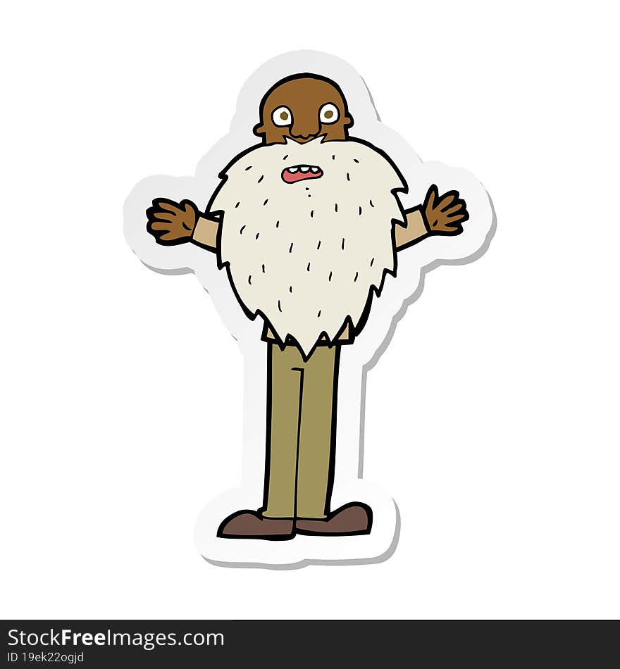 sticker of a cartoon bearded old man