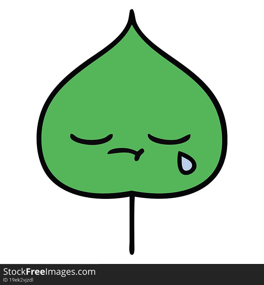 Cute Cartoon Expressional Leaf